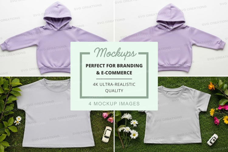 Mockup of children's clothing items
