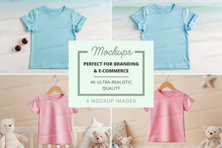 Mockup of children's t-shirts