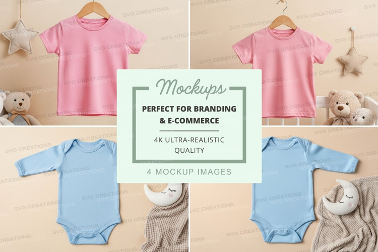 Mockup of baby clothes