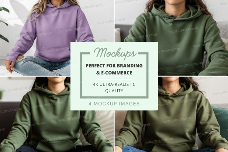 Hoodie mockup with multiple models