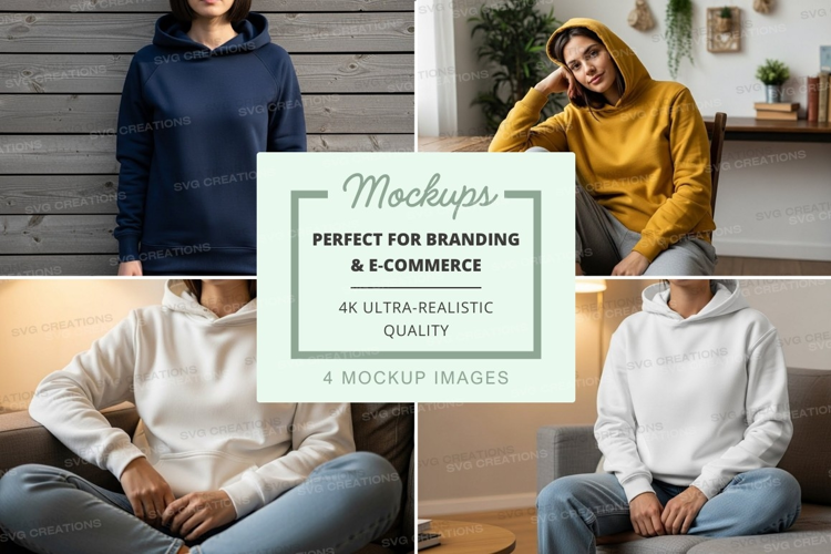 Hoodie mockup in living room setting