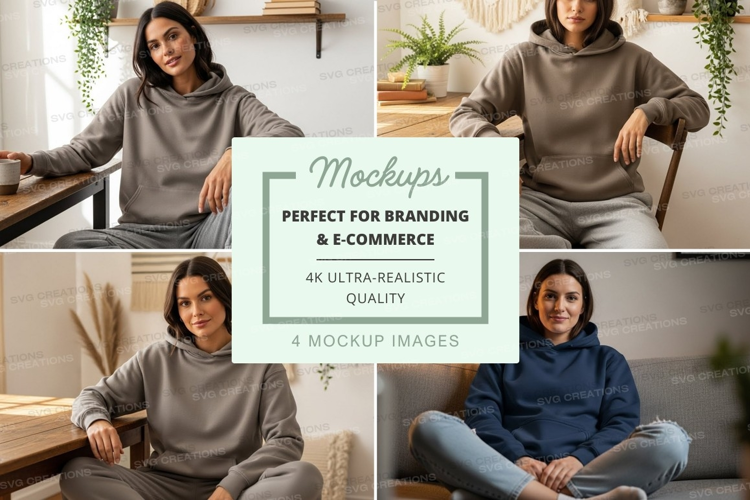 Hoodie mockup in various settings