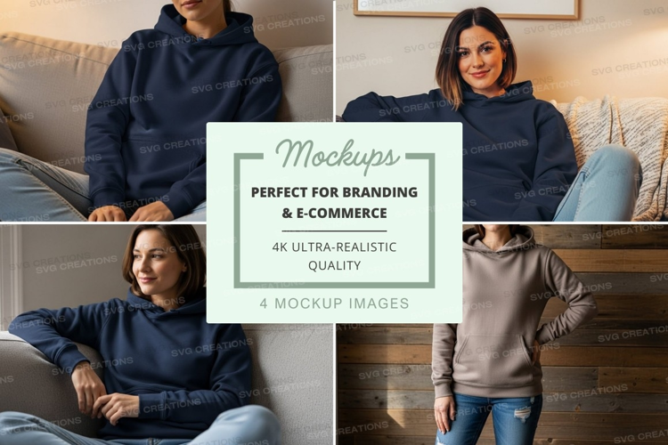Hoodie mockup with multiple models
