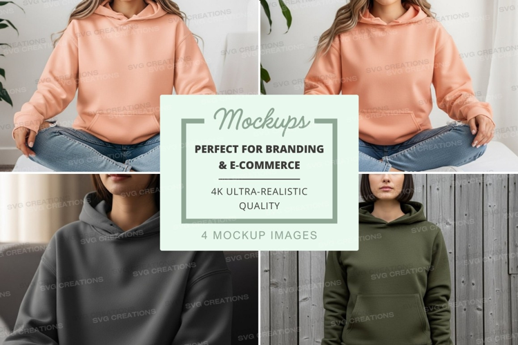 Hoodie mockup with multiple models
