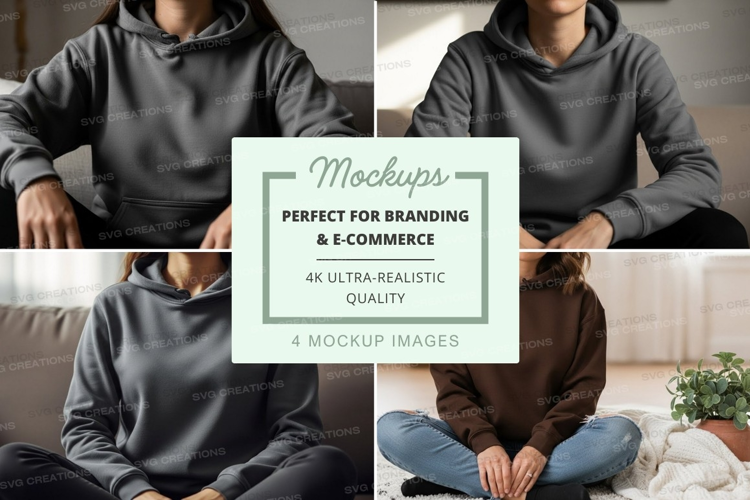 Hoodie mockup in various colors and styles