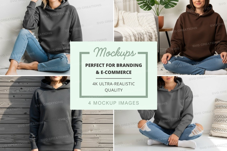 Hoodie mockup with multiple models