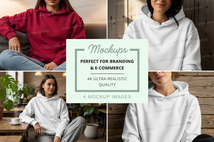 Hoodie mockup with multiple models