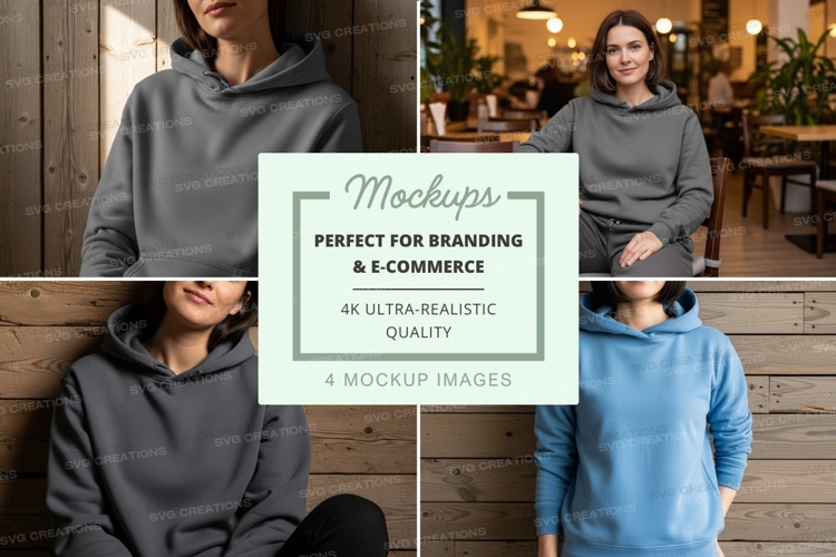 Hoodie mockup with multiple models