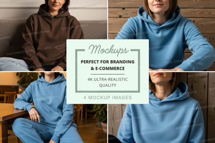 Hoodie mockup with multiple models