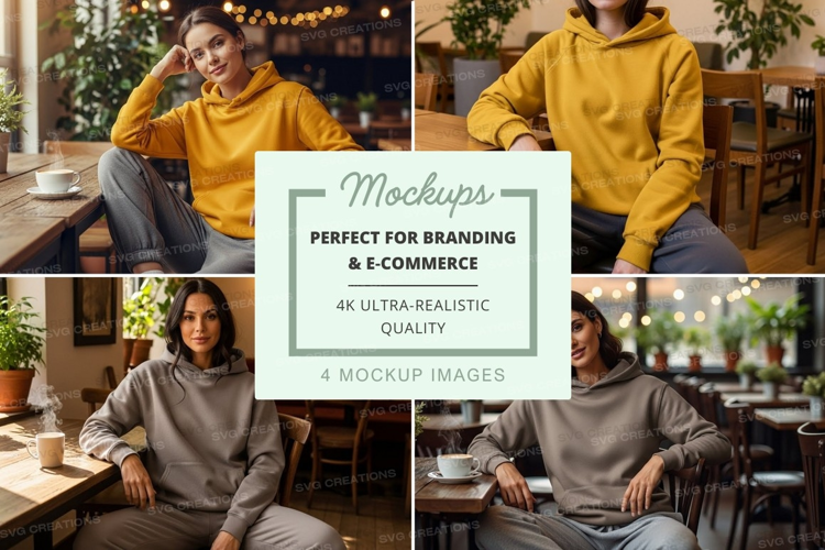 Hoodie mockup in yellow and gray colors