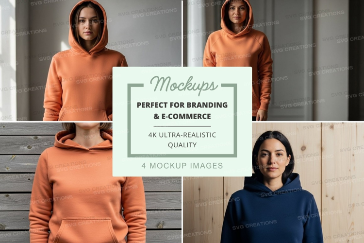 Hoodie mockup in orange and blue