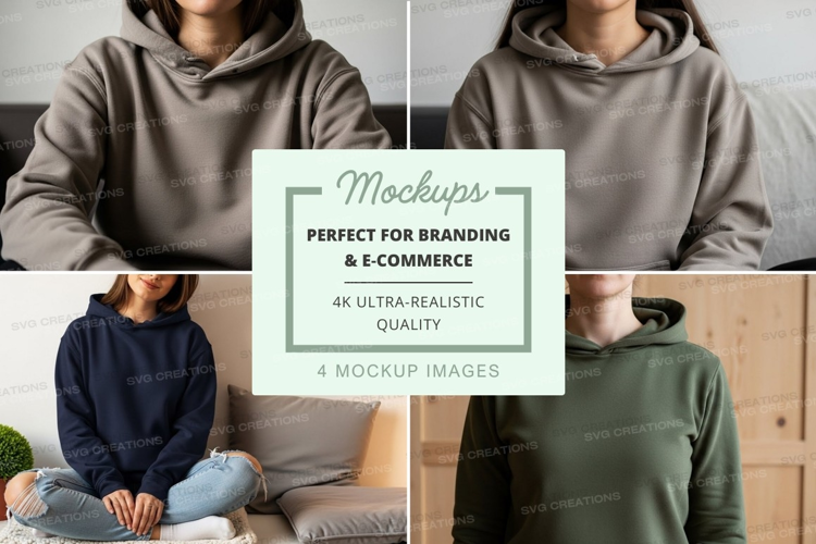 Hoodie mockup in gray and navy blue