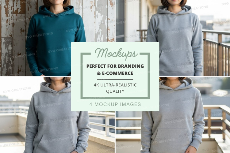 Hoodie mockup in blue and gray colors