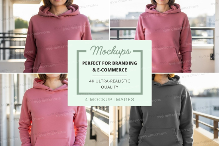 Hoodie mockup in multiple colors
