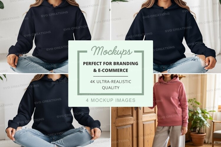 Hoodie mockup featuring a person in meditation pose example image 1