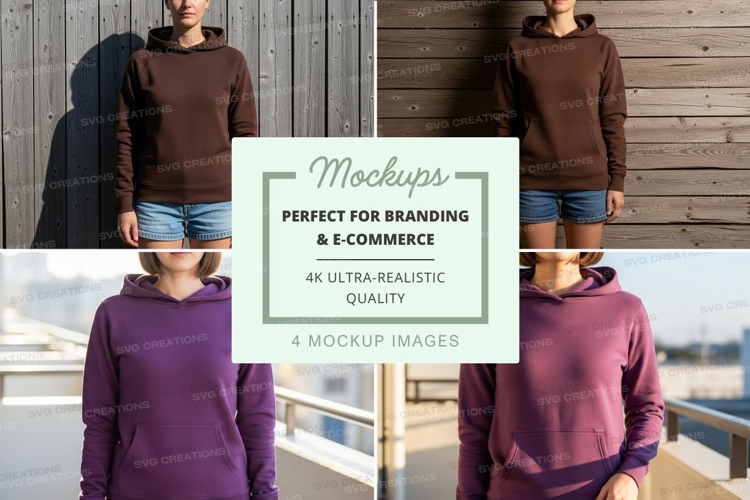 Hoodie mockup with two models