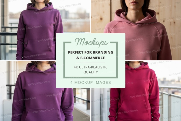 Hoodie mockup in various colors