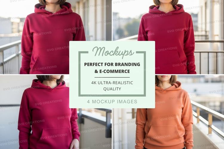 Hoodie mockup with multiple colors