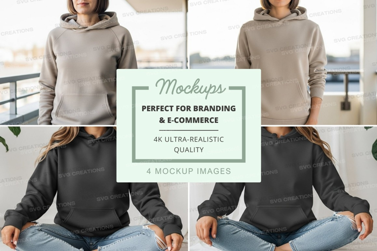 Hoodie mockup - front and back views