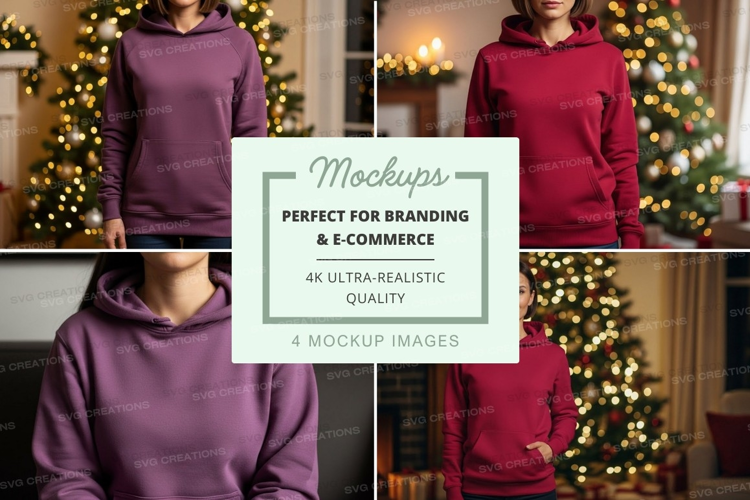 Hoodie mockup with christmas theme