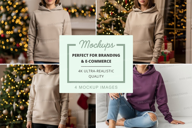 Hoodie mockup with christmas theme