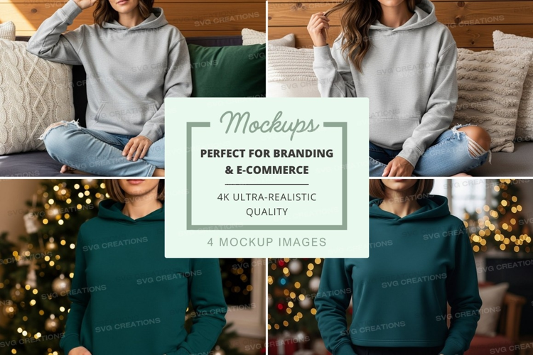 Hoodie mockup with multiple models