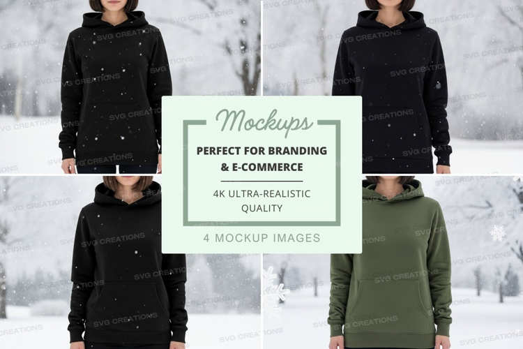 Hoodie mockup in black and olive green