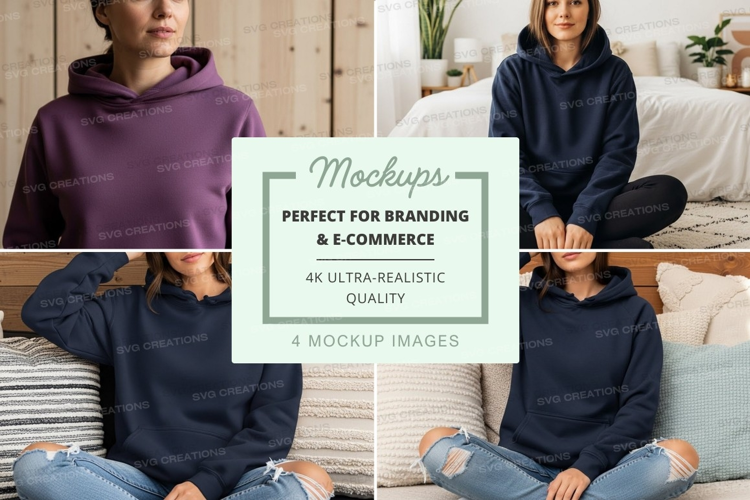 Hoodie mockup with multiple models