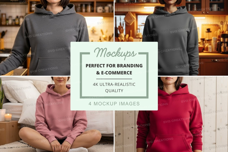 Hoodie mockup in gray and pink