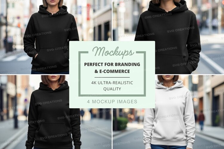 Hoodie mockup collection - front and back views example image 1