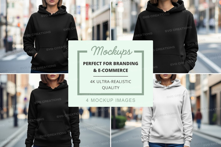 Hoodie mockup collection - front and back views