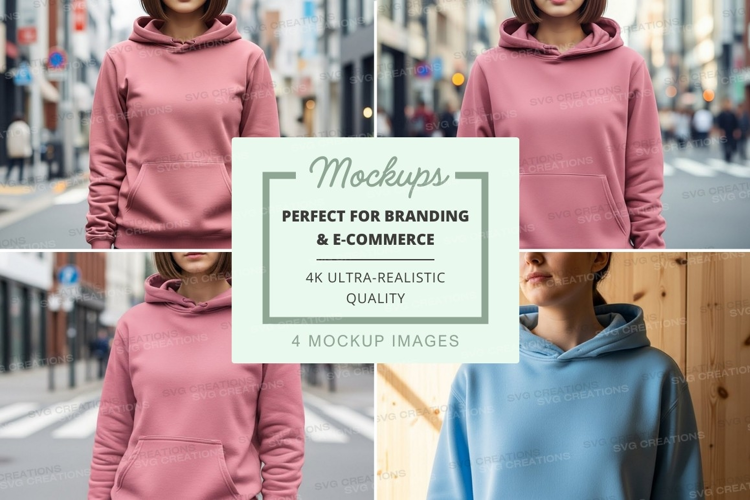 Hoodie mockup with pink and blue styles
