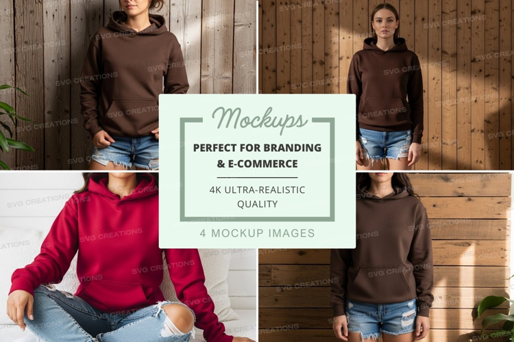 Hoodie mockup with multiple models