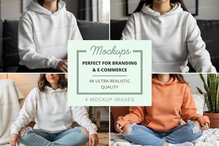 Hoodie mockup in living room setting