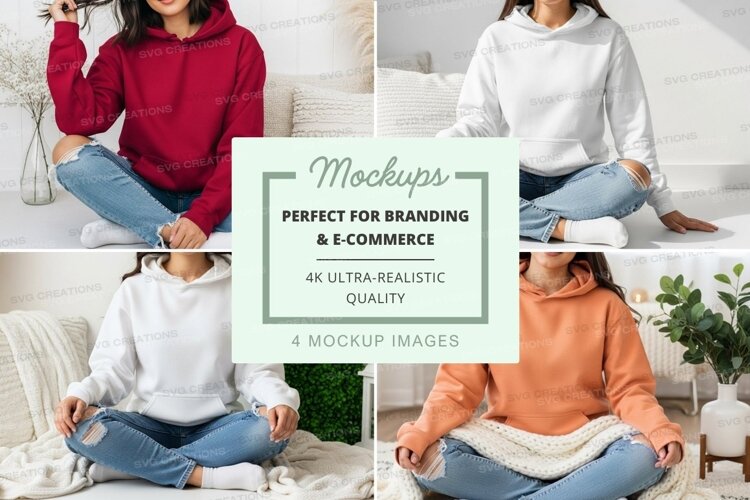 Hoodie mockup with models in relaxed setting example image 1
