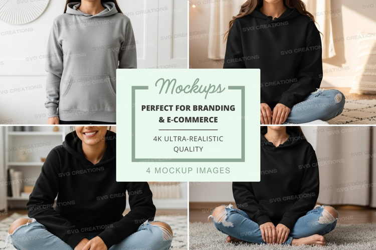 Hoodie mockup with multiple models