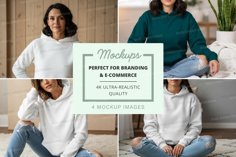 Hoodie mockup with multiple models