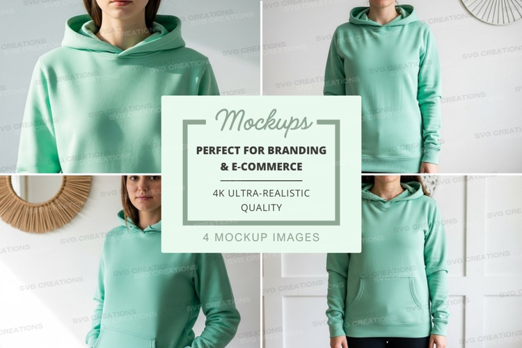 Mint green hoodie mockup