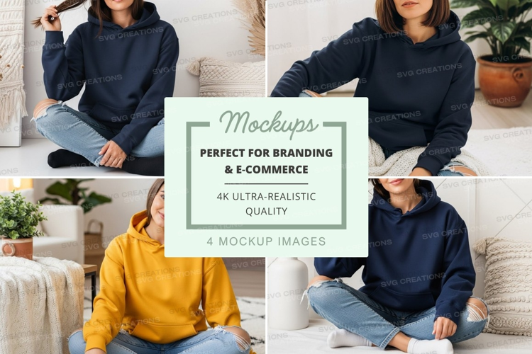 Hoodie mockup with multiple models