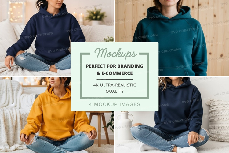 Hoodie mockup collection featuring multiple styles and color