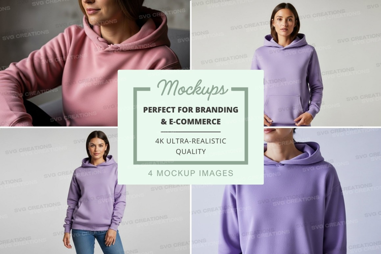 Hoodie mockup in pink and purple