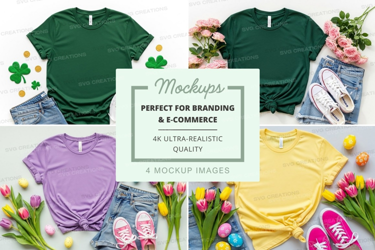 Spring and st. patrick's day t-shirt mockup