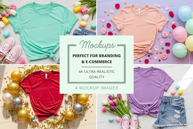 Colorful t-shirt mockup