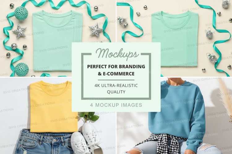 Mockup of various colored sweatshirts