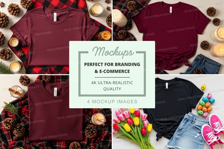 Holiday themed t-shirt mockup
