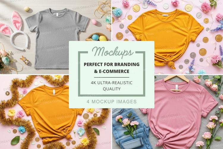 Easter themed t-shirts mockup