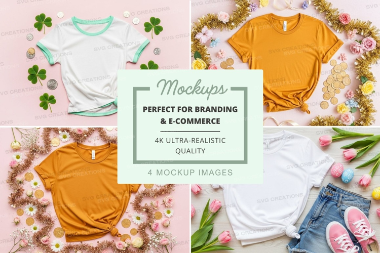 Spring t-shirt collection mockup