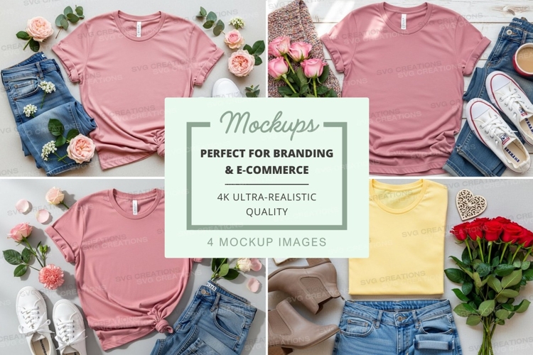 Casual spring outfit mockup