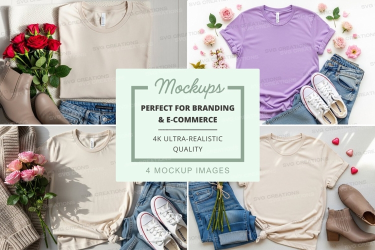 Casual spring outfit mockup