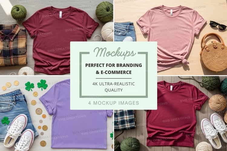 Casual t-shirts and accessories mockup